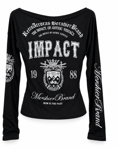 Cut Shoulder Graphic Long Sleeve  A565
