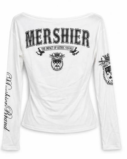 Cut Shoulder Graphic Long Sleeve  A565