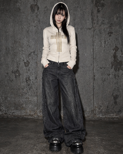 Stud Cross hoodie A508