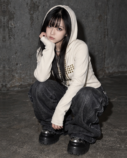 Stud Cross hoodie A508