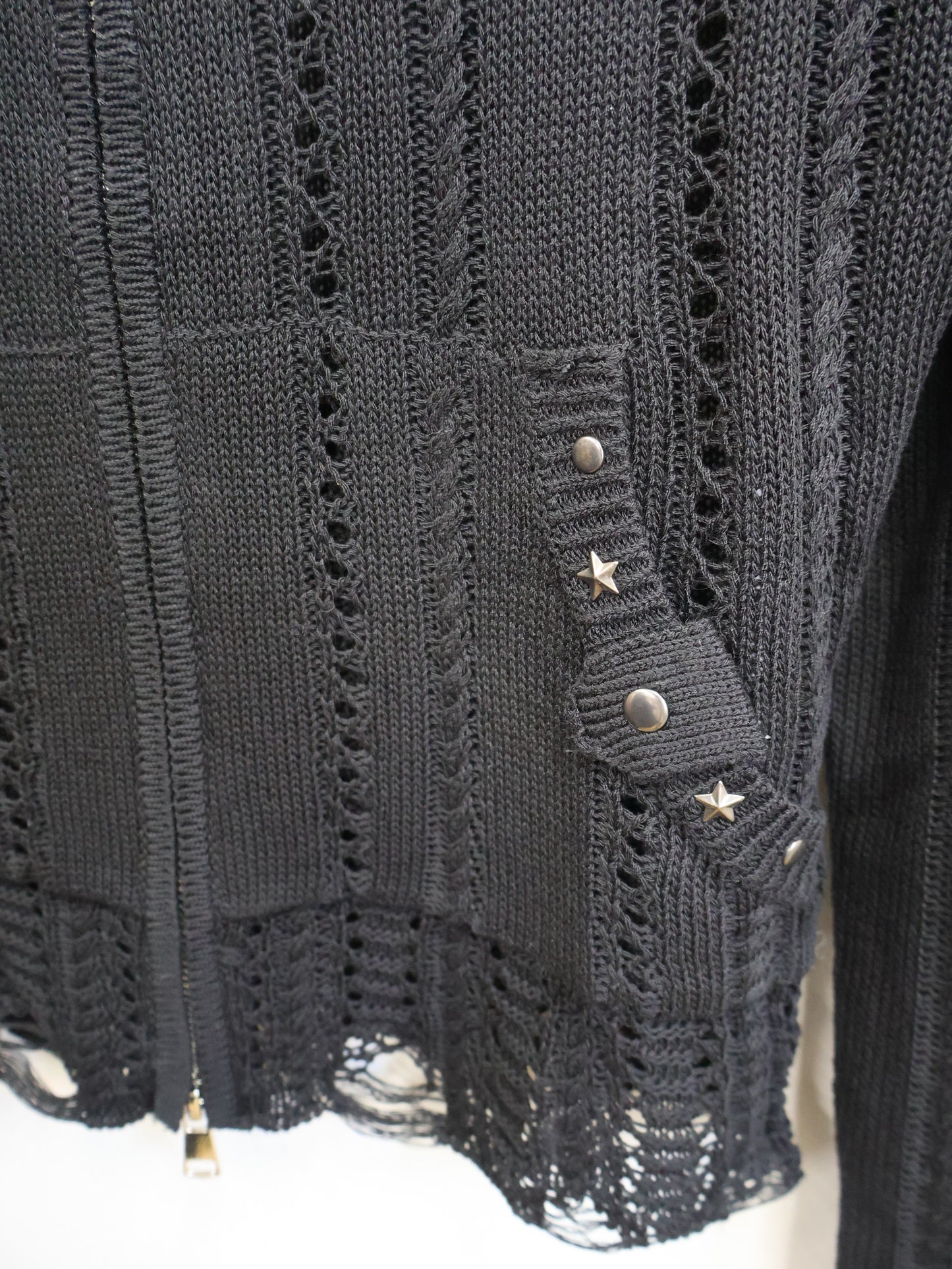 Stud Knit Zip Top A543