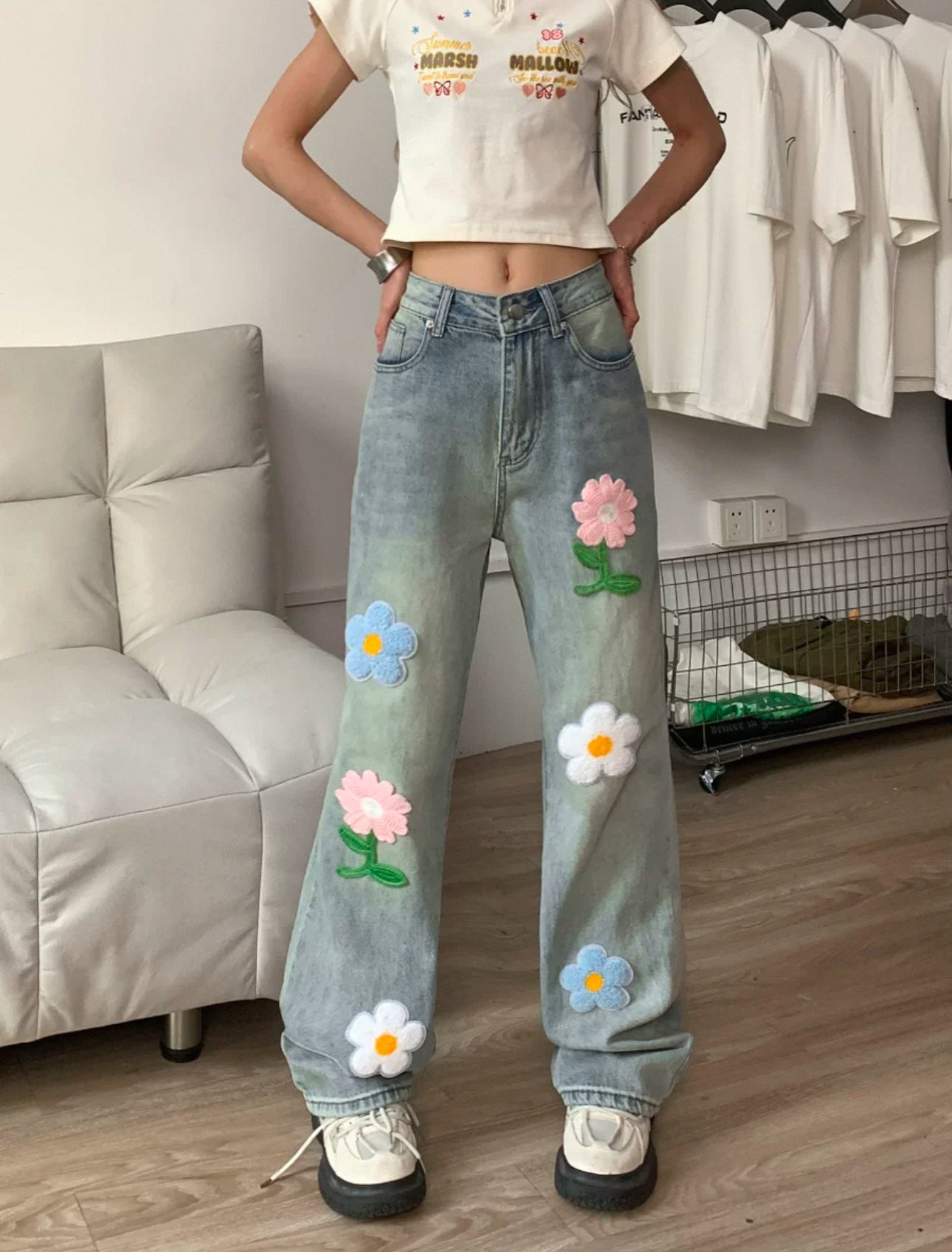 Flower patch denim A242