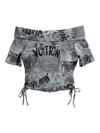 Lace-Up Crop Top A572