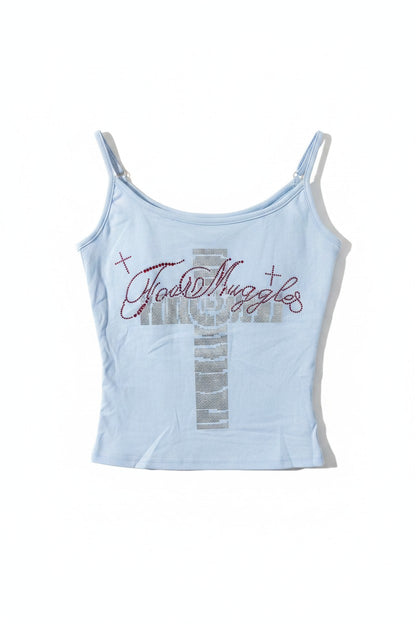 Cutout Cross Cami Top  A554