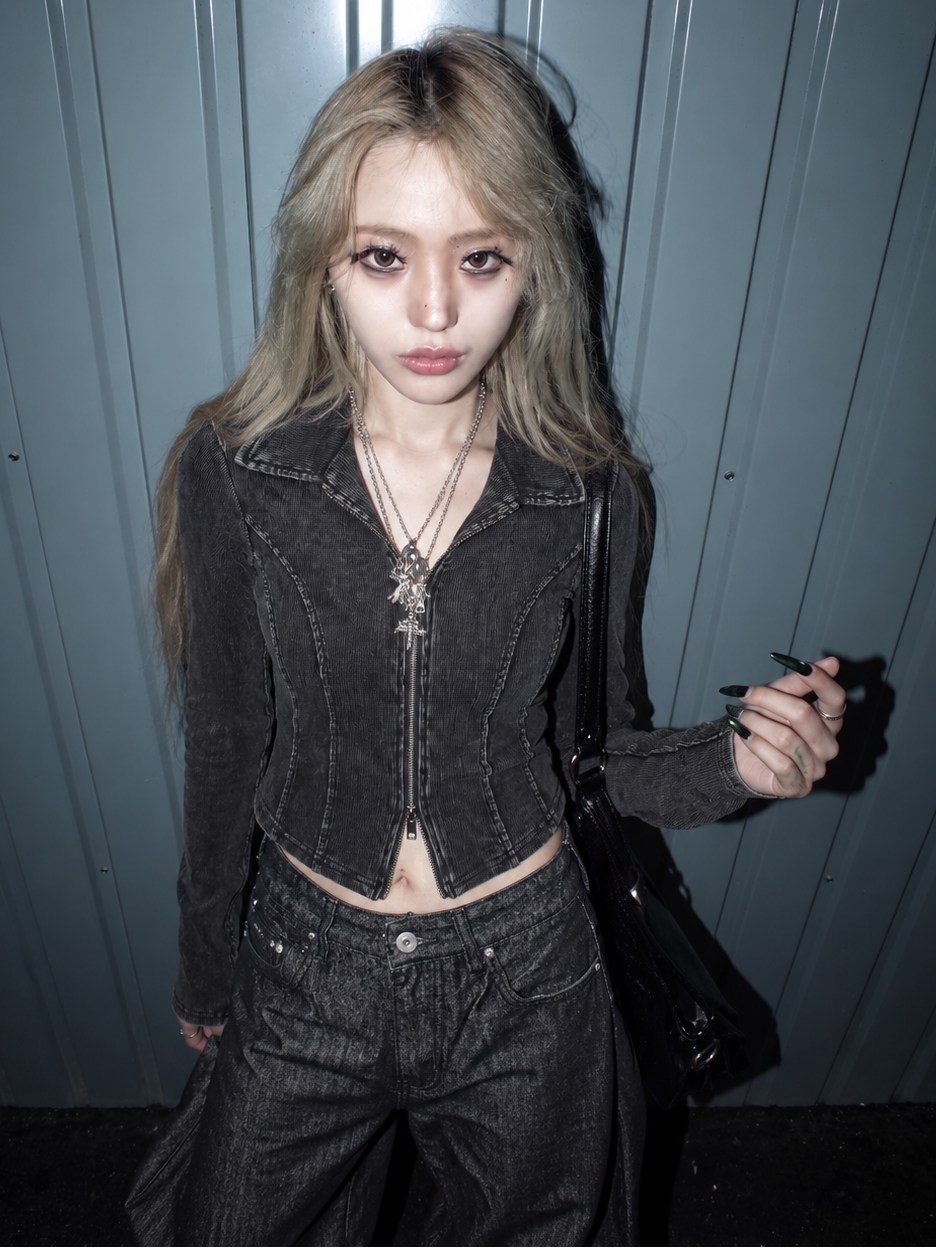 zip short tops Old A729