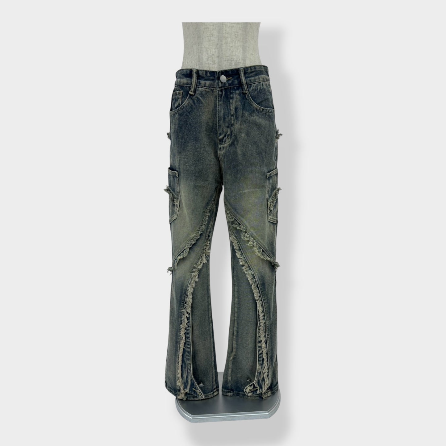 wide flare denim A244