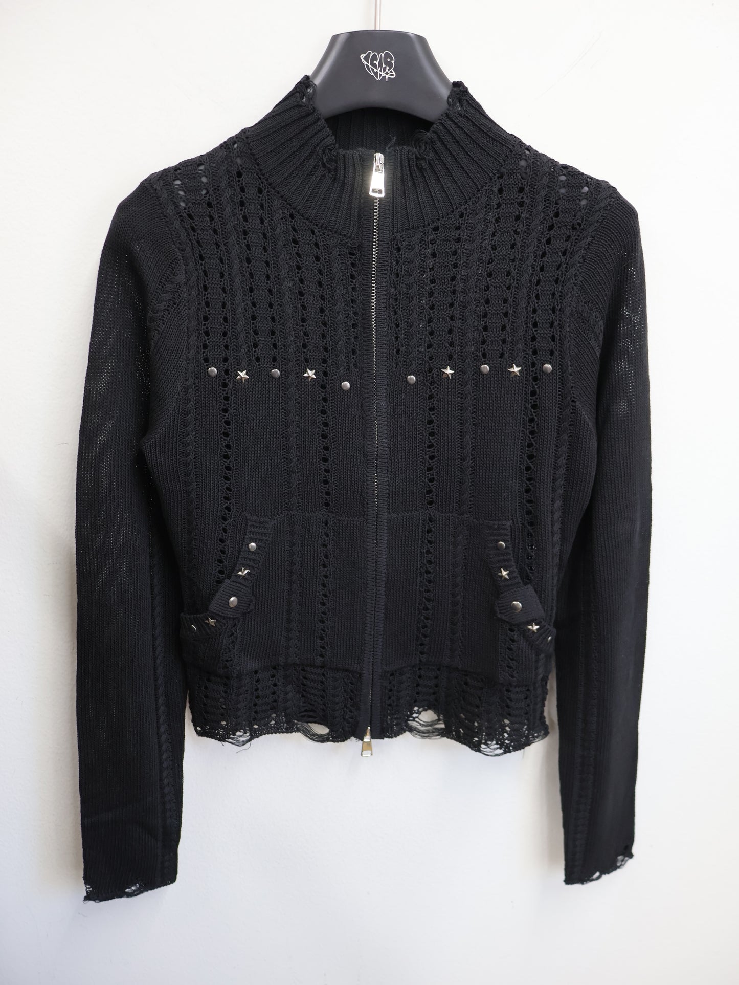 Stud Knit Zip Top A543