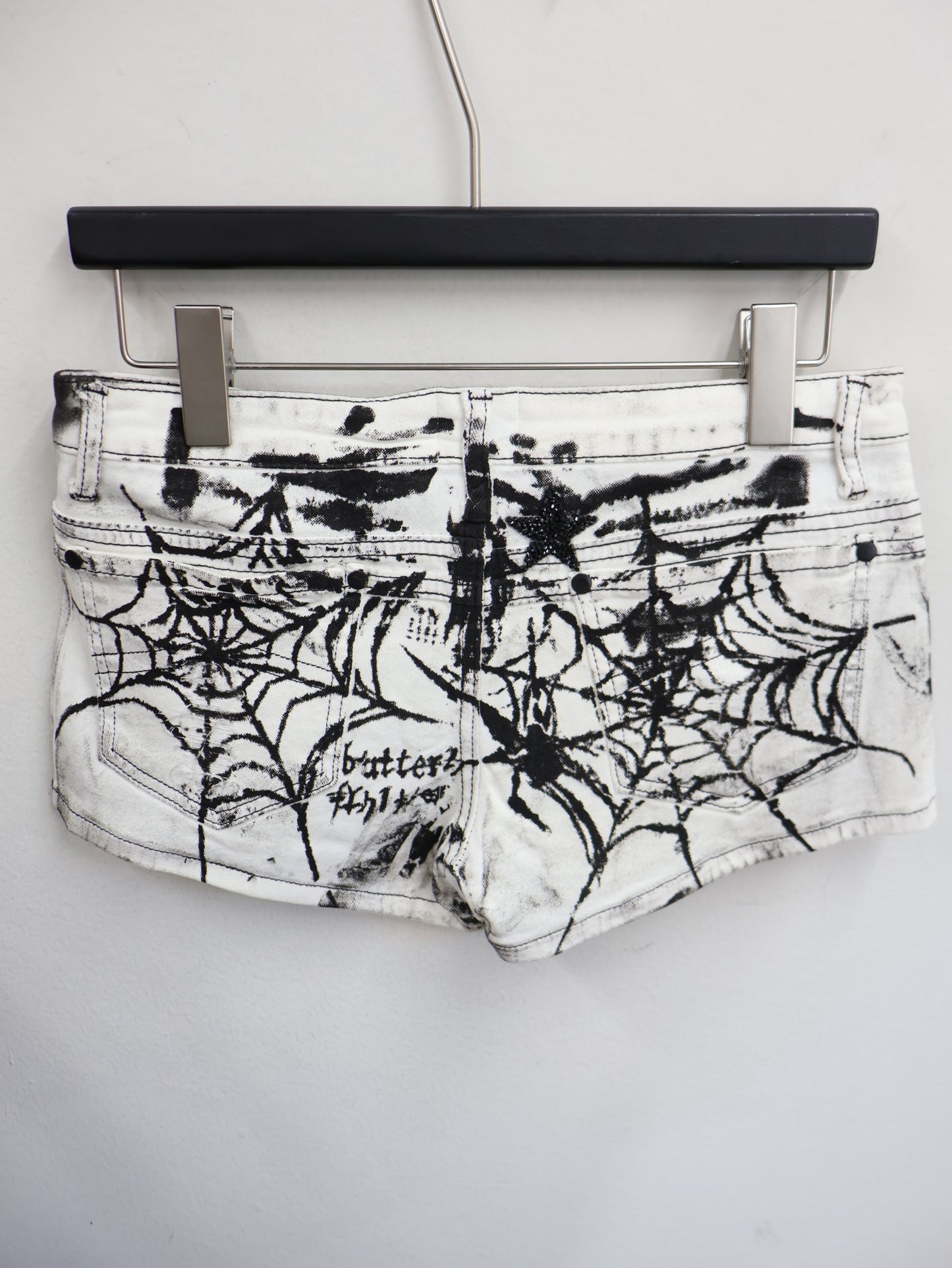 Spider Skull Denim Mini Skirt A542