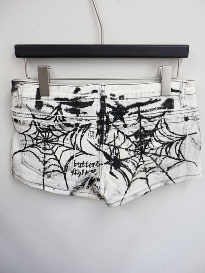 Spider Skull Denim Mini Skirt A542