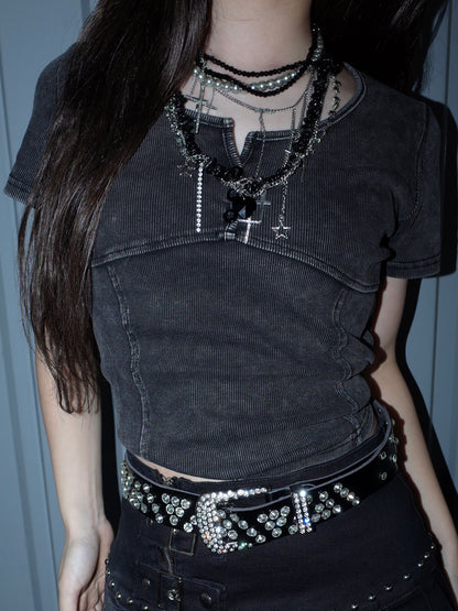 25-825 Feded Noir Tee A548