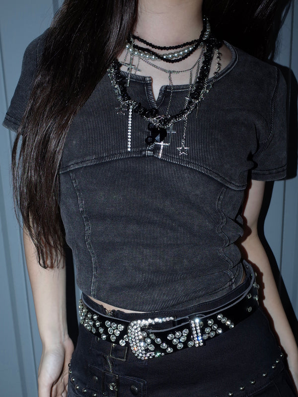 25-825 Feded Noir Tee A548