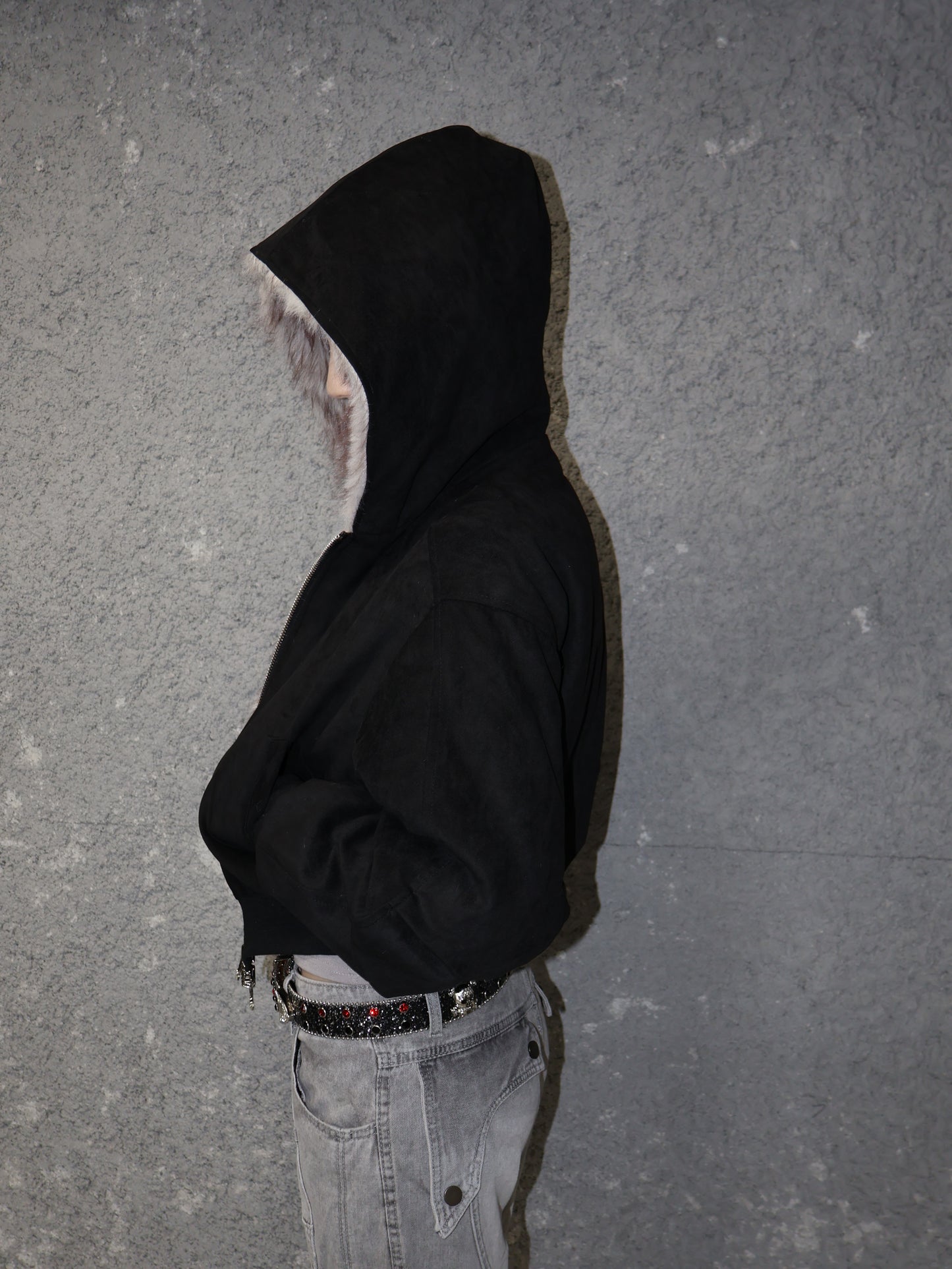 Fuzzy Edge Zip Hoodie　A448