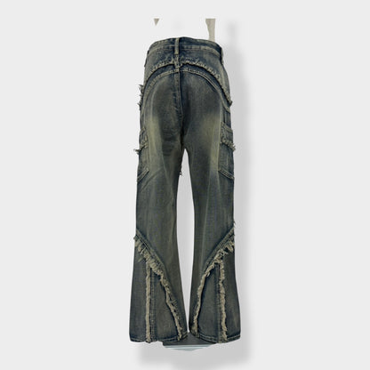 wide flare denim A244