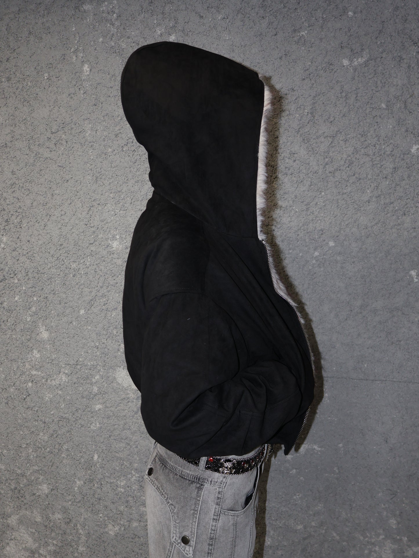 Fuzzy Edge Zip Hoodie　A448