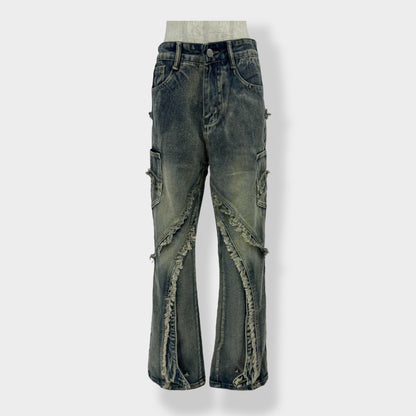 wide flare denim A244