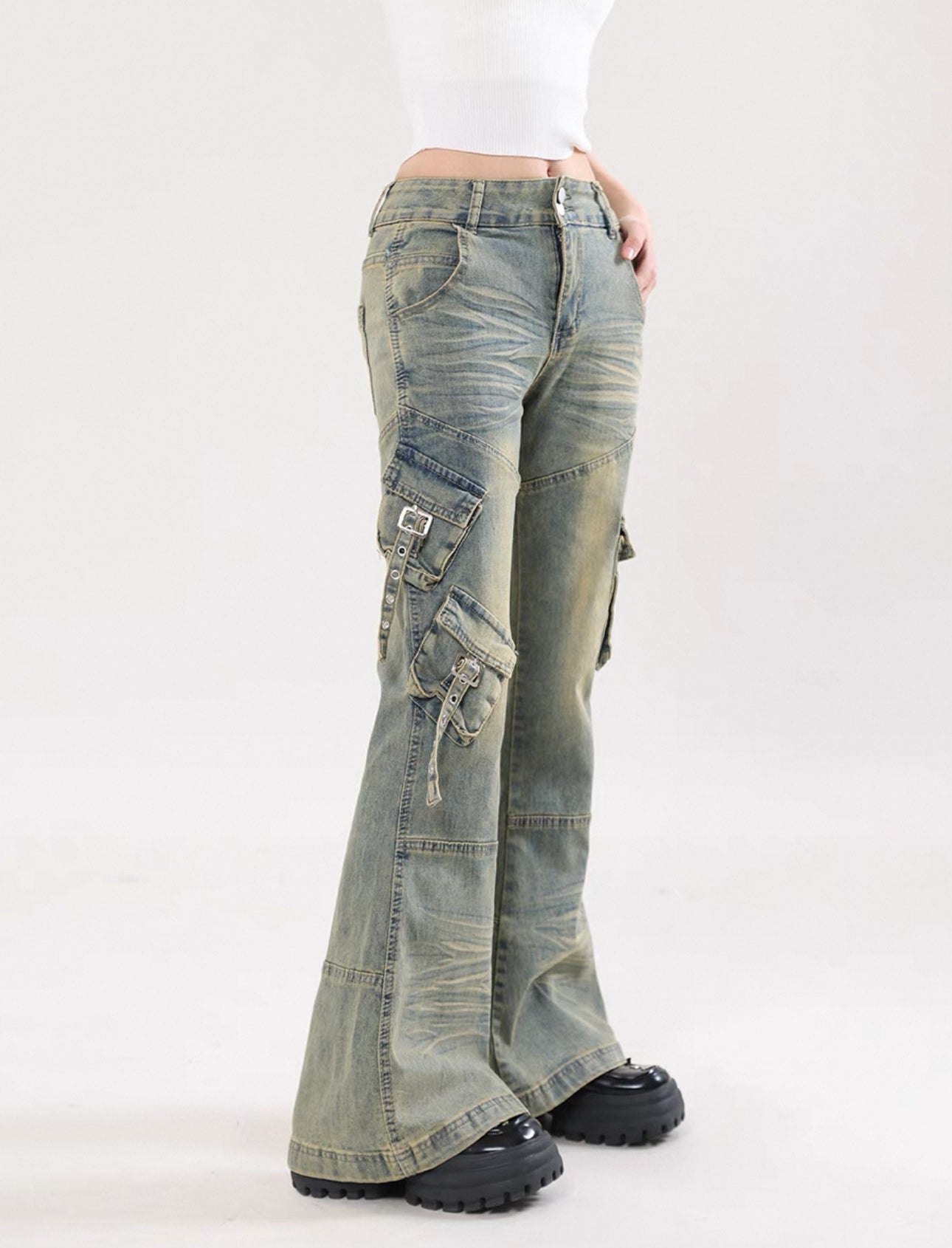 diagonal beltpants A15