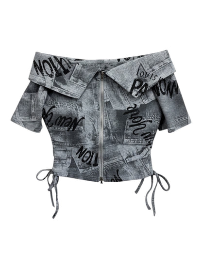 Lace-Up Crop Top A572