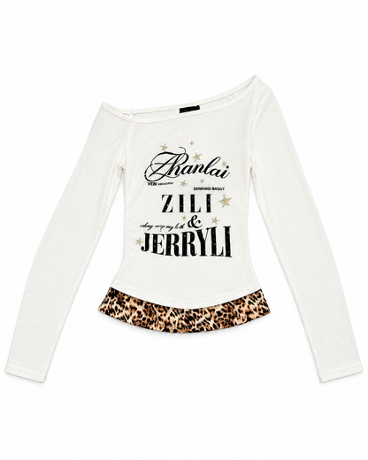 Leopard Trim Top A719　