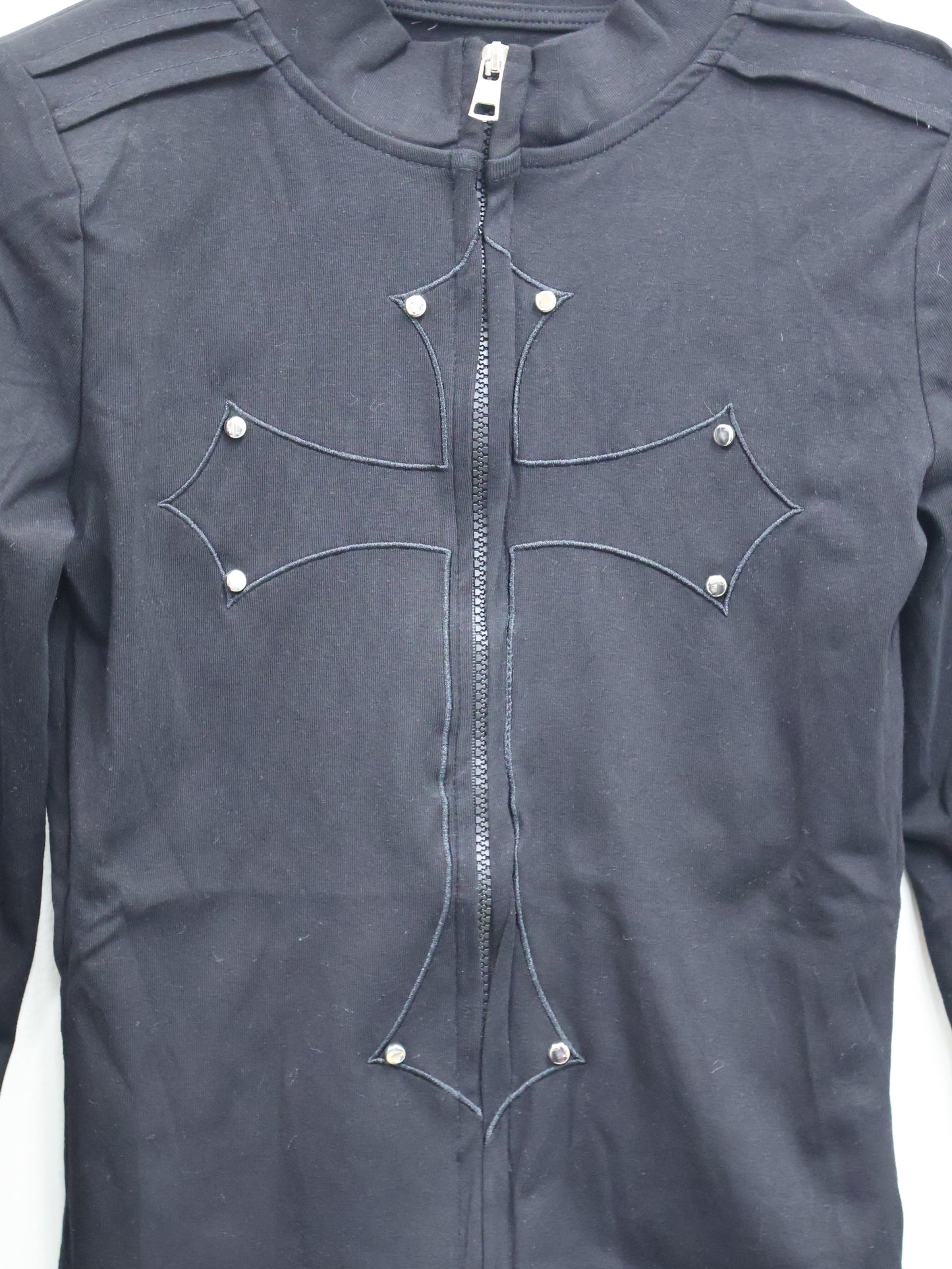 Zip Cross Sleeve Top A522