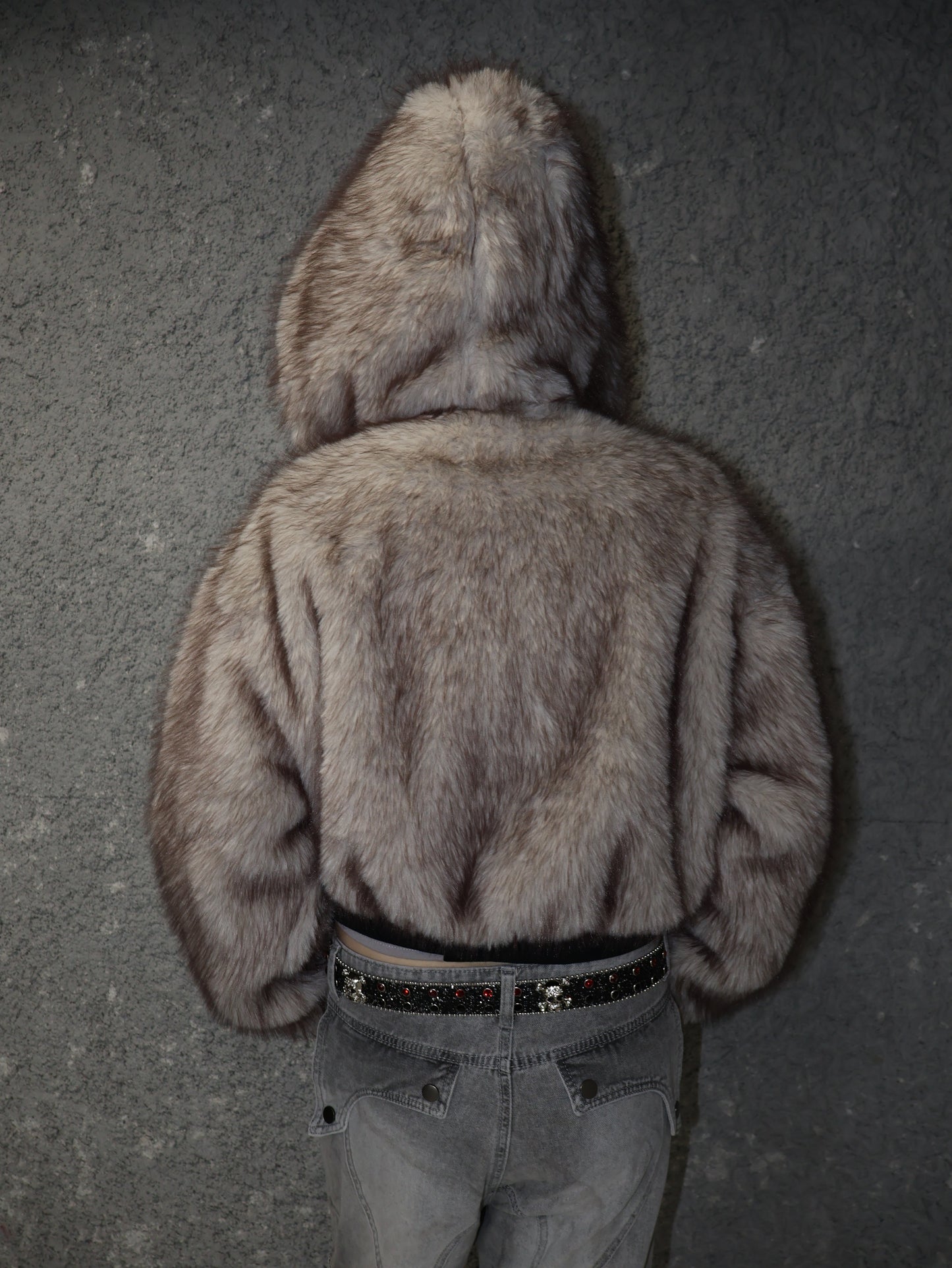 Fuzzy Edge Zip Hoodie　A448