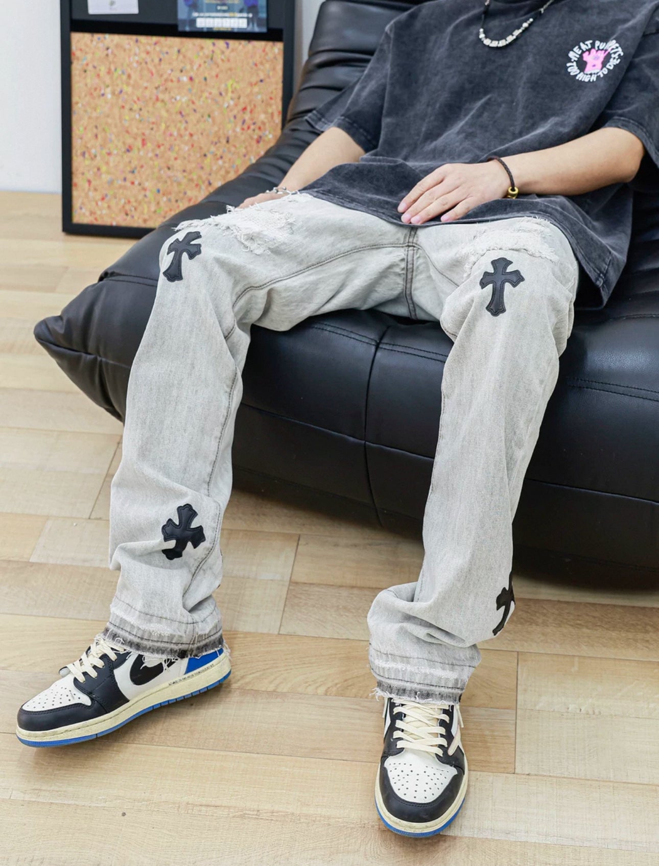 cross patch denim A241