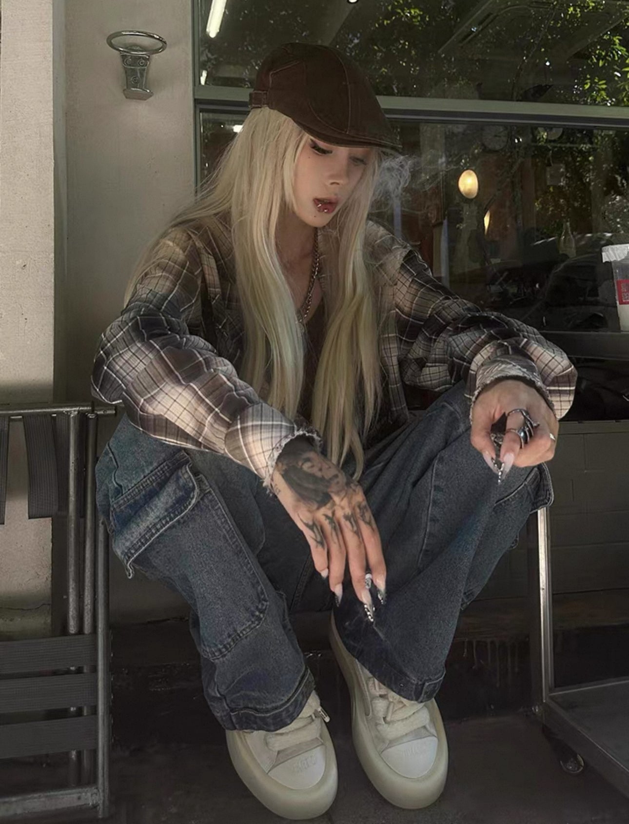 bicolor checkshirt A72