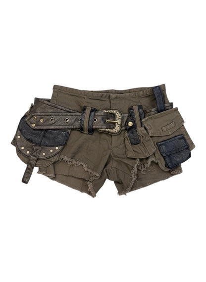 25-K191 B Leather Shorts A401