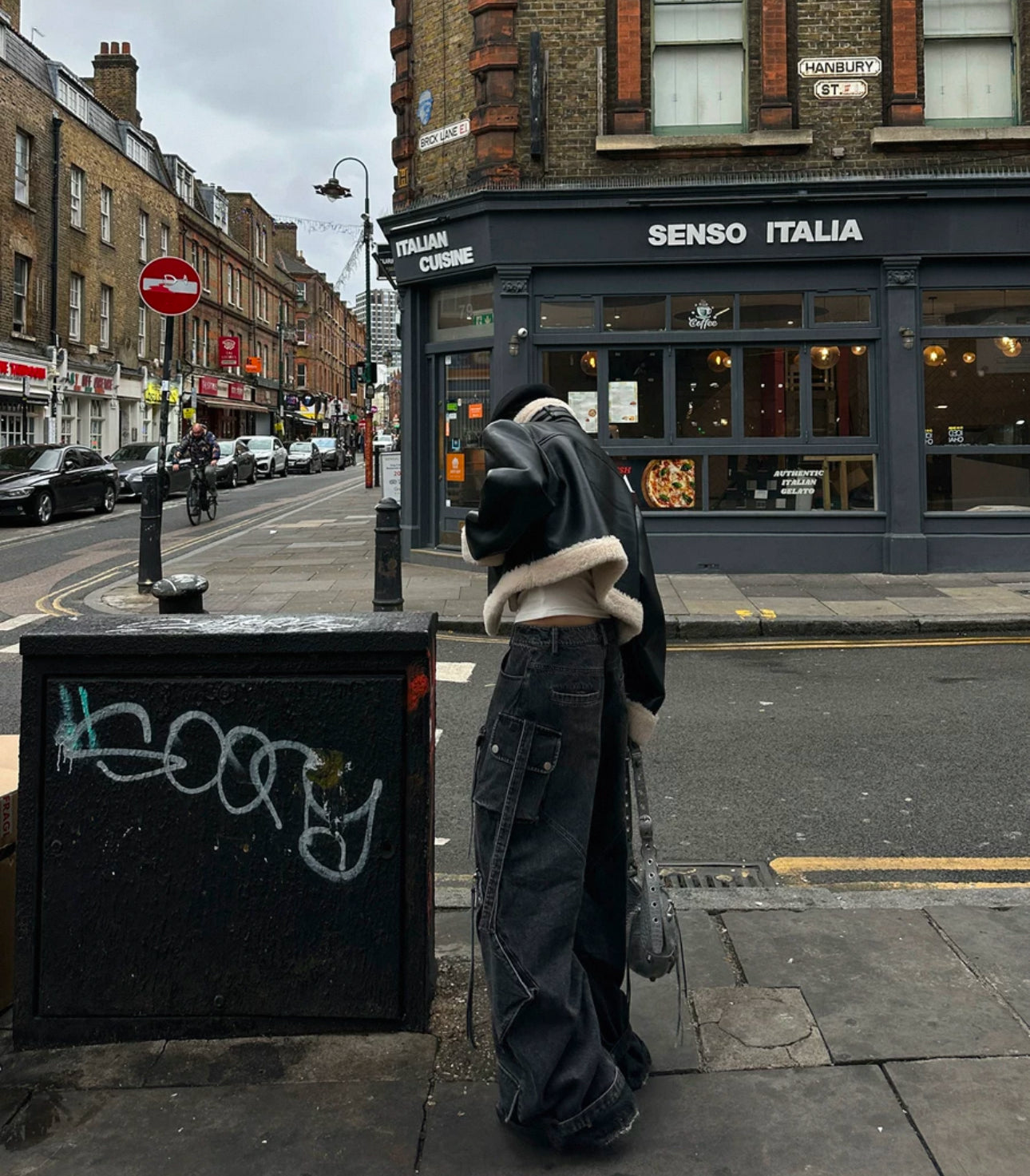 zip pocket straight denim A133