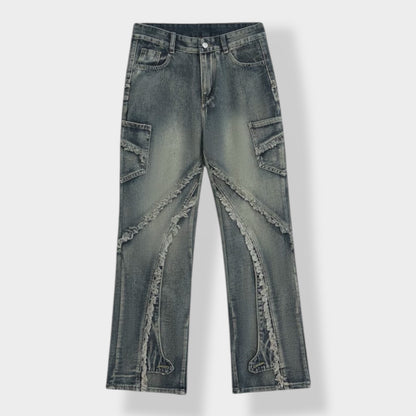 wide flare denim A244