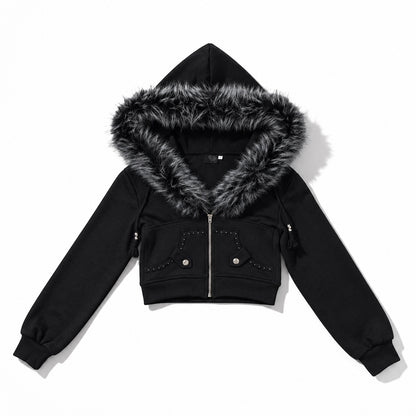 Fur Trim Knit Cardigan A700　