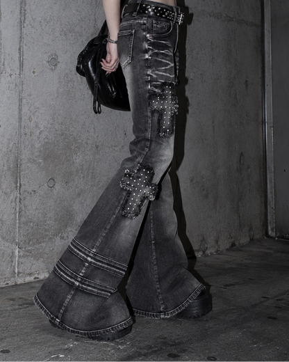 Slice Cross Denim pants A525　