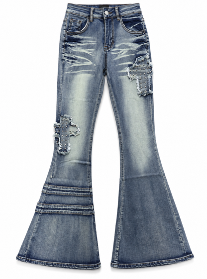 Slice Cross Denim pants A525　