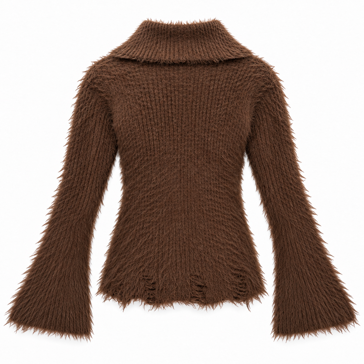 collar zip cardigan A372