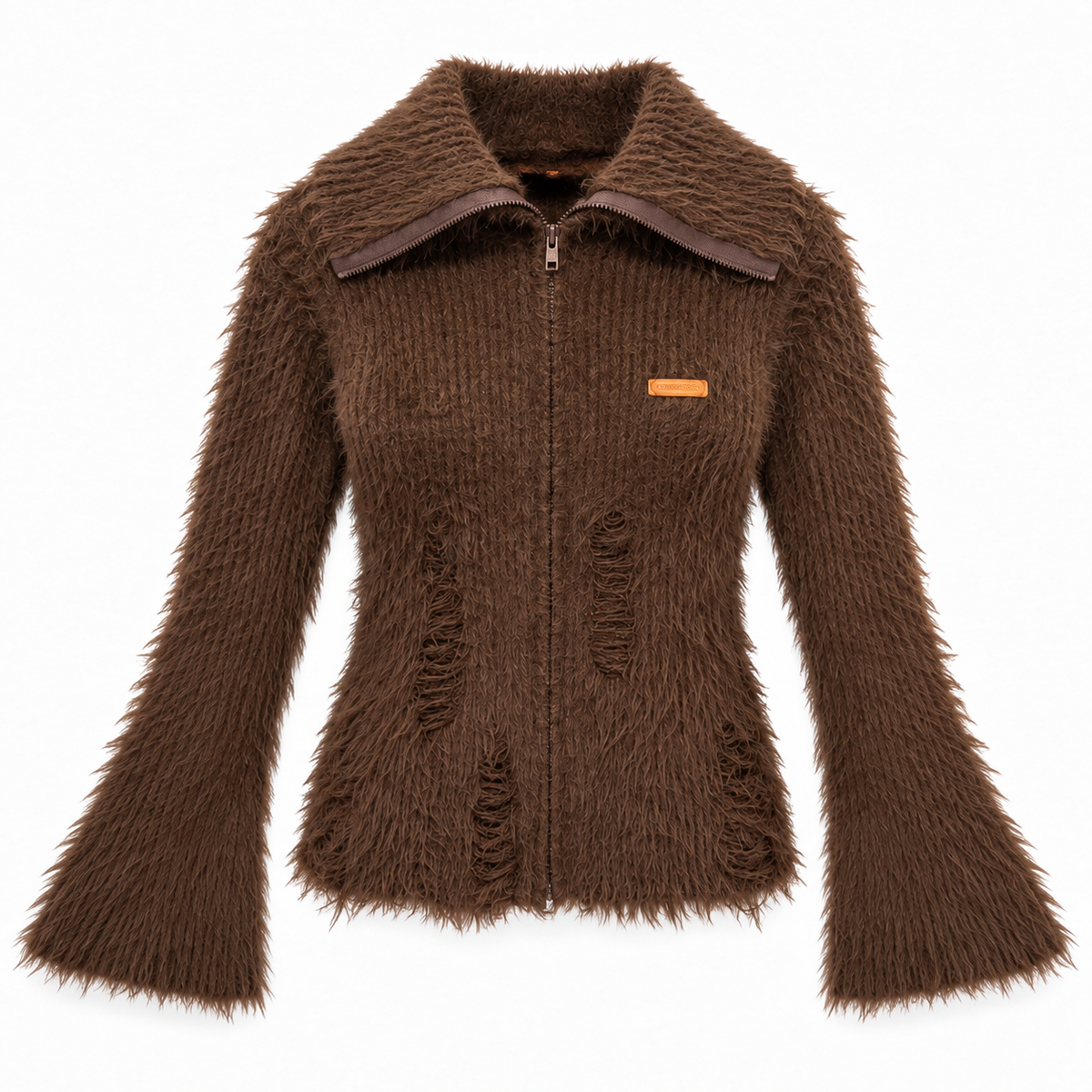 collar zip cardigan A372