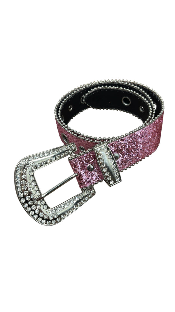Pink Flash Glitter Belt I42