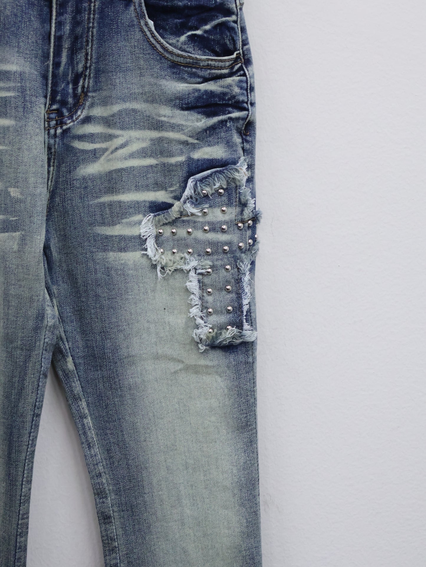 Slice Cross Denim pants A525