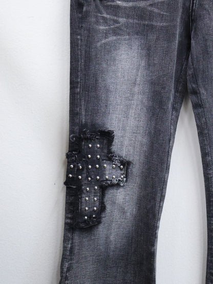 Slice Cross Denim pants A525