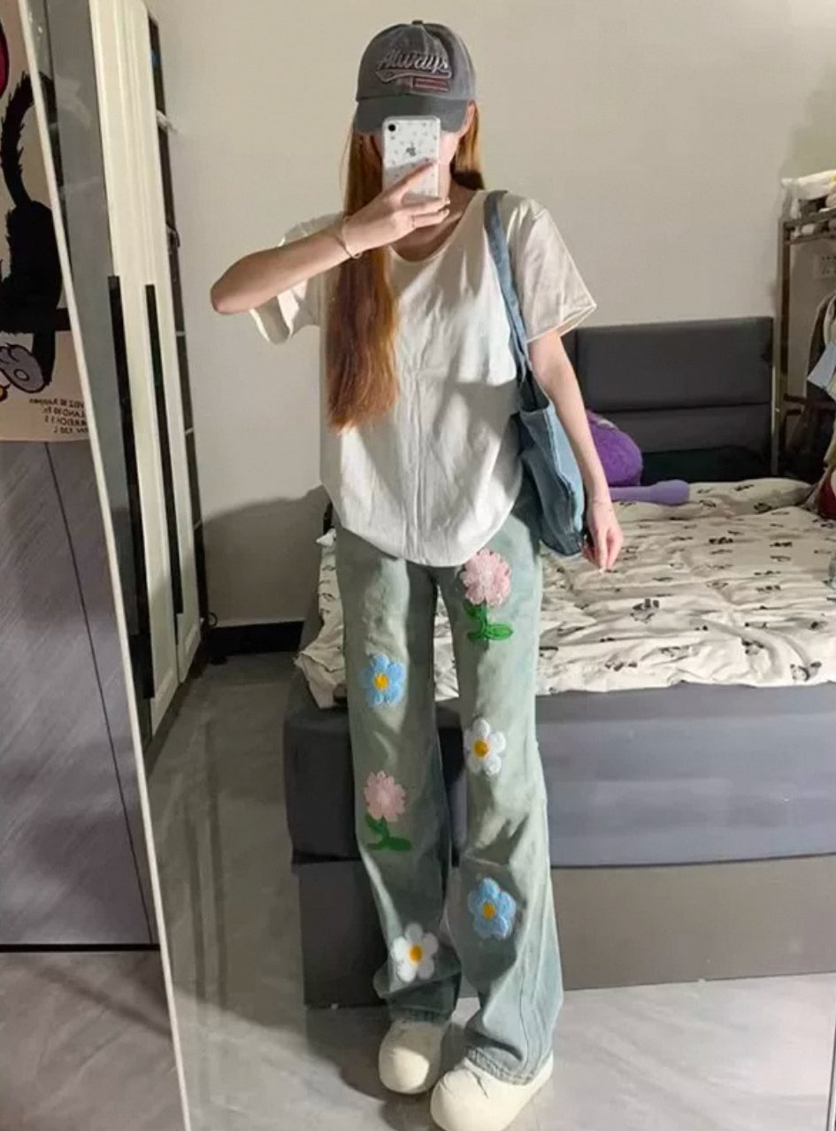 Flower patch denim A242