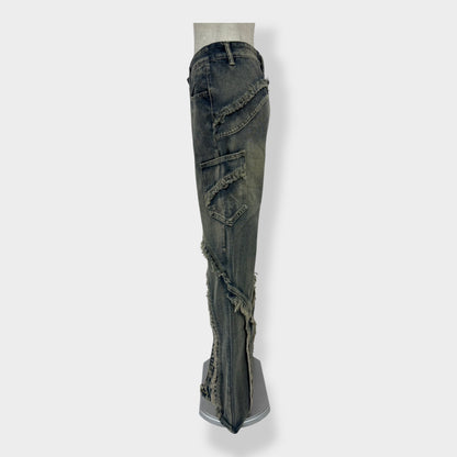 wide flare denim A244