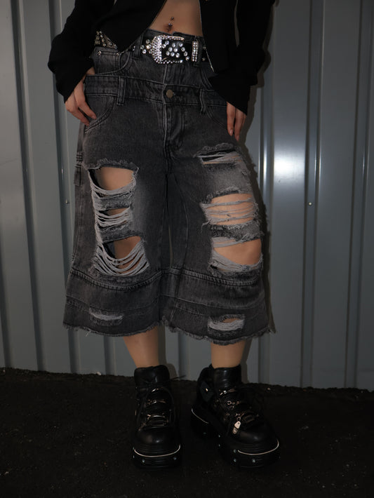 Fray Cargo Denim shorts A507