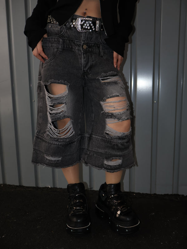 Fray Cargo Denim shorts A507