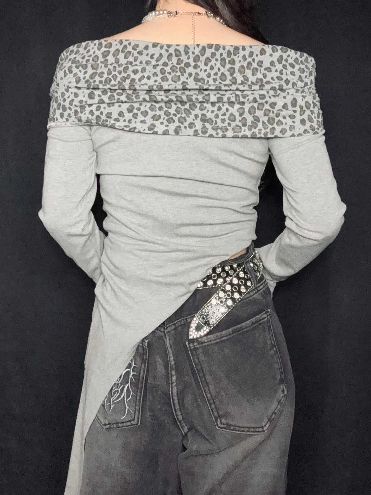 Leopard Fold Top A282