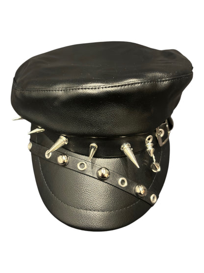 Spike Leather Cap A691