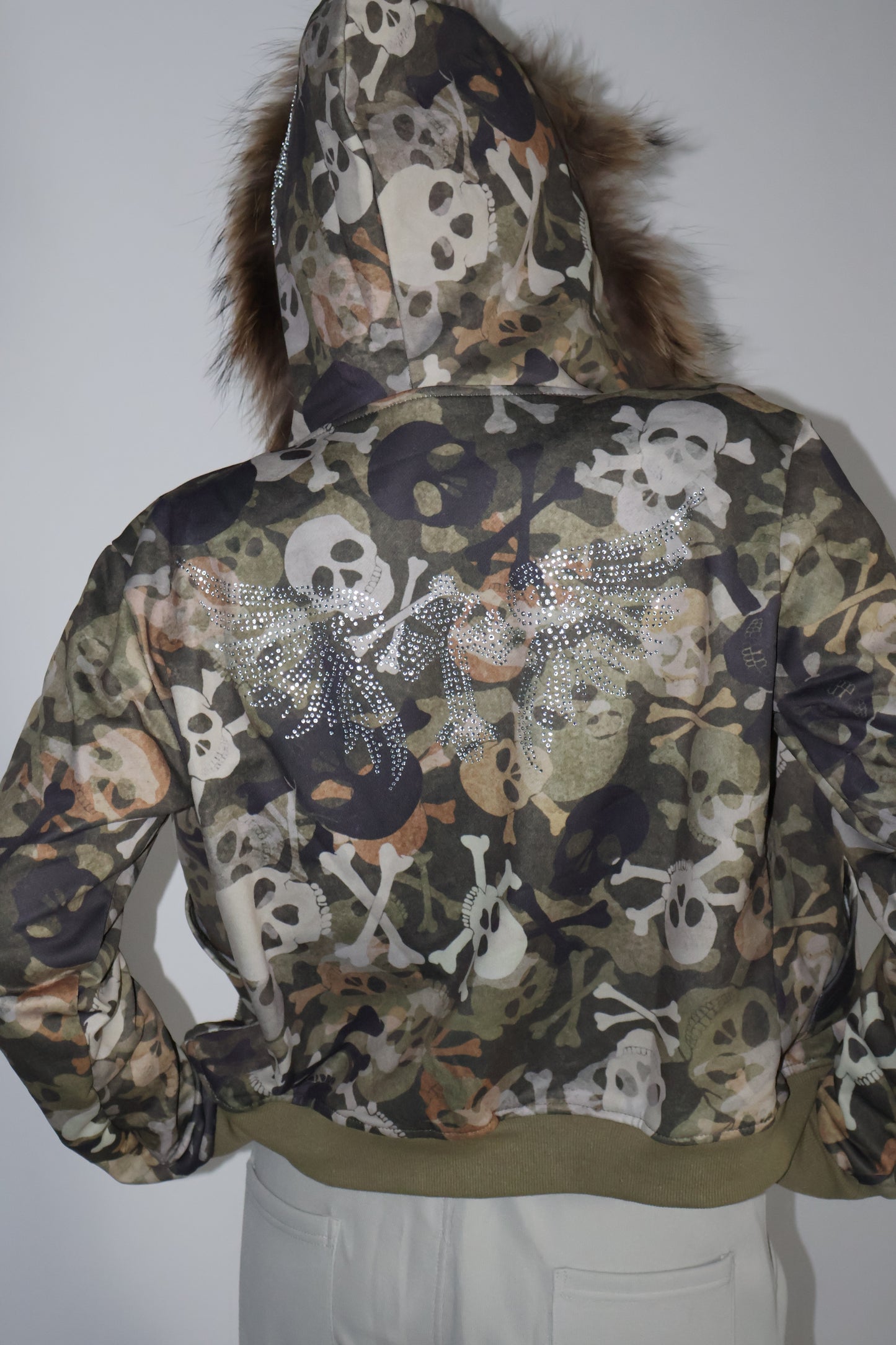 25-940 Skull Camo Fur Jacket  A346