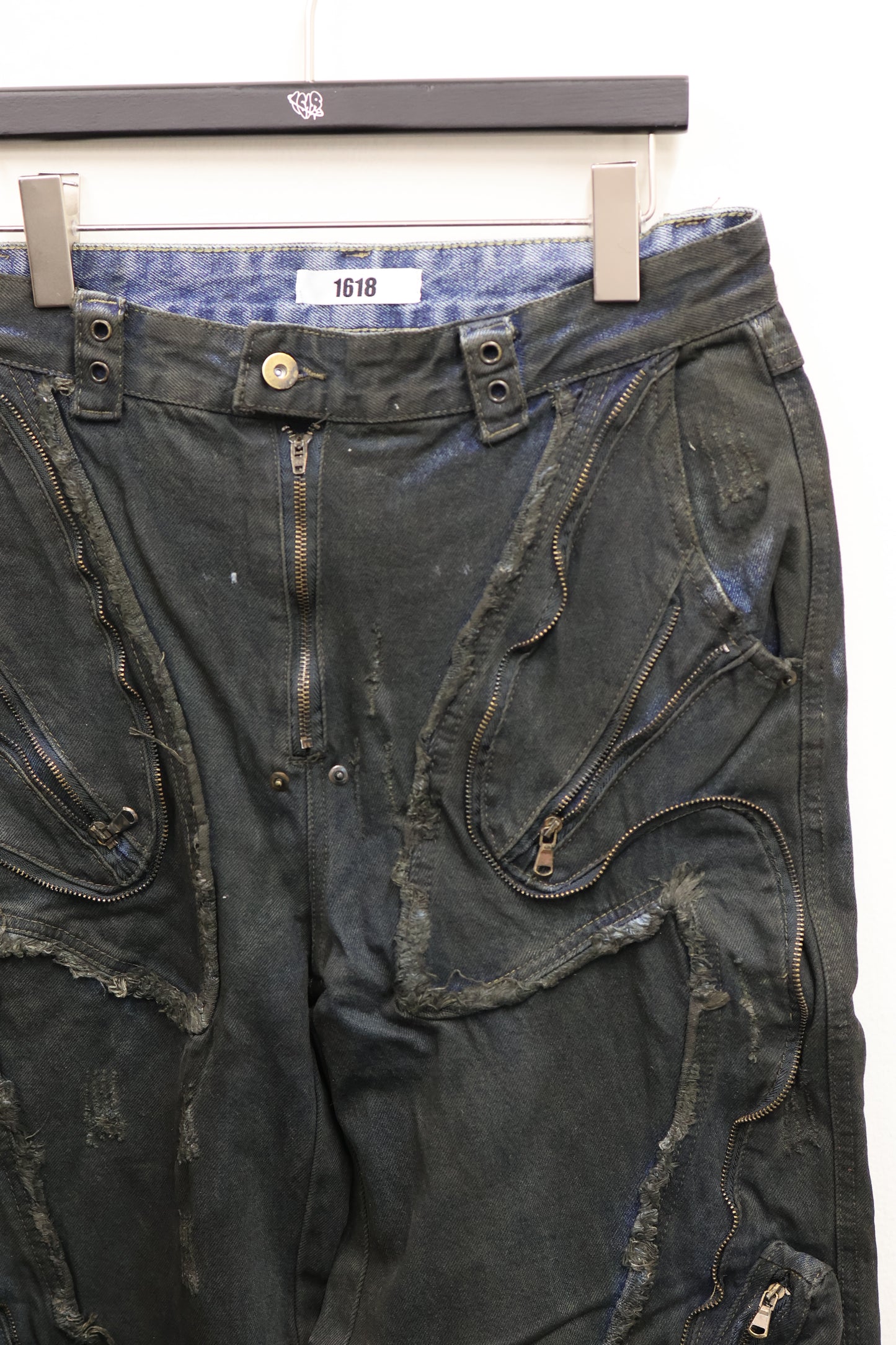 metal zip flare denim　A436