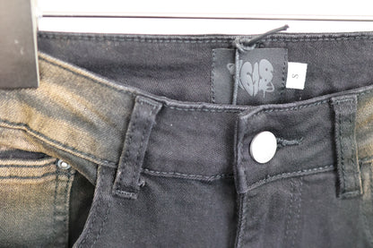 Stap flare cargo denim A264