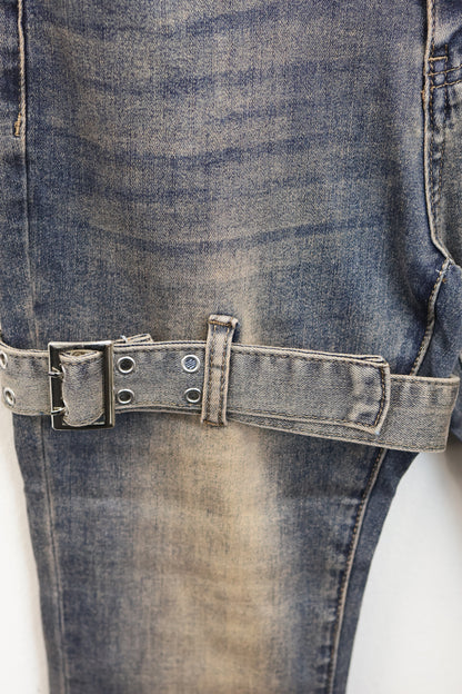 Stap flare cargo denim A264