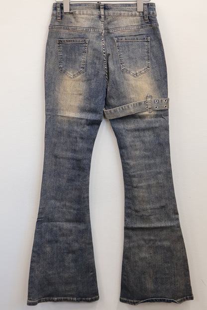 Stap flare cargo denim A264