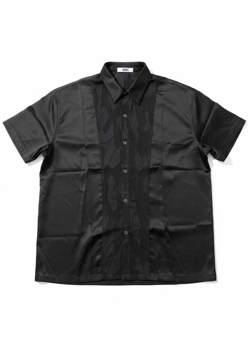 center design satin shirt A648