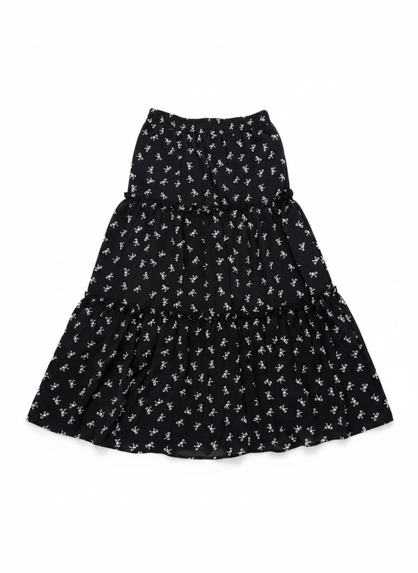 ribbon tiered longskirt A652
